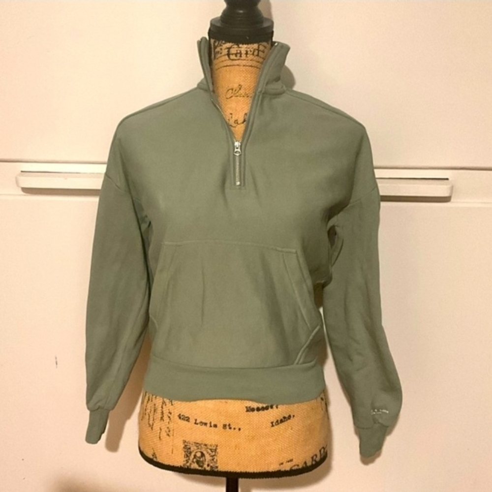 rag & bone Women's Green Half-Zip Sweatshirt Size XXS in Womens